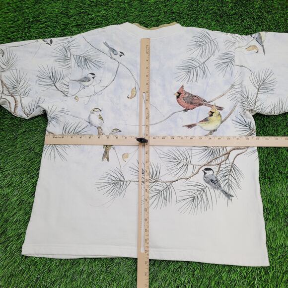 Vintage Y2K Artisan Bird Cardigan Womens Large 23x25 AOP - Picture 4 of 14